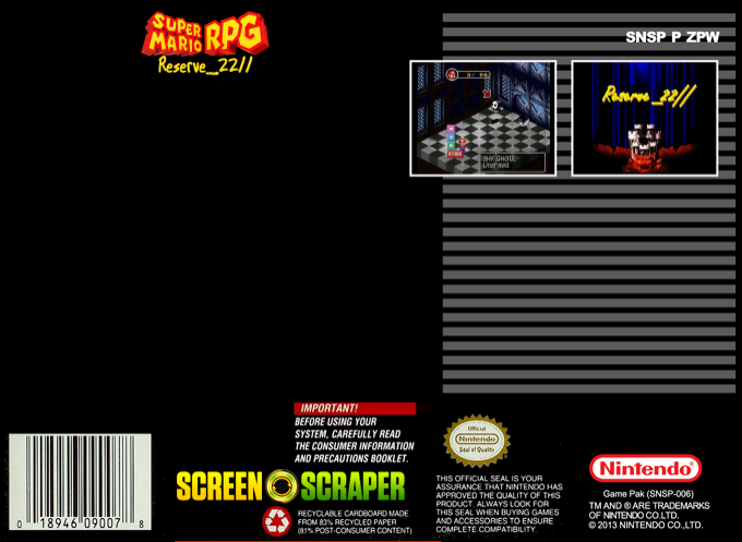 Super Mario RPG : Reserve 22 (Hack) — Box back